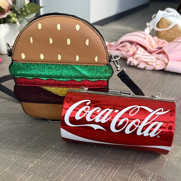 Coca-Cola Red and White Can Clutch with Burger Bag - Picture 1 of 1